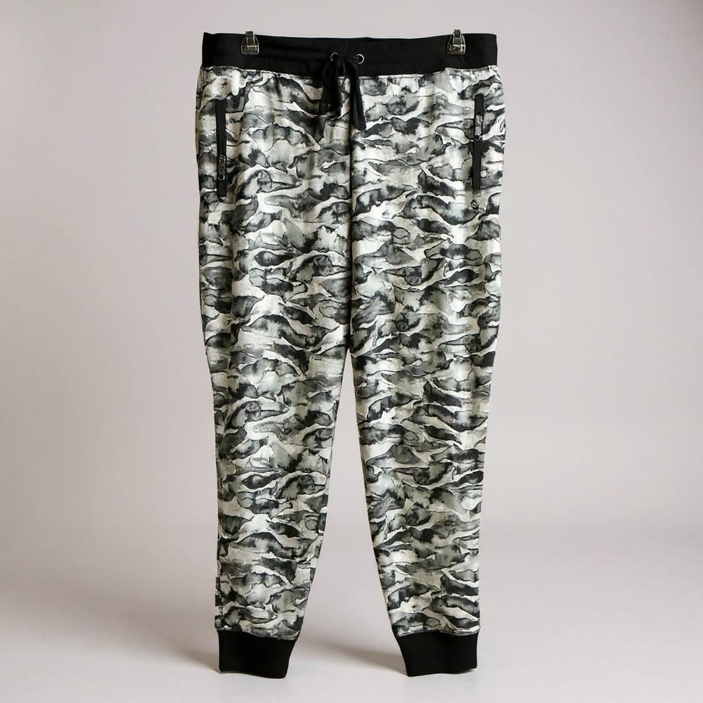 Men's Black and Gray Camouflage Jogger Pants